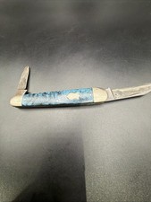 Antique Winchester 2084 Blue Celluloid 2-Blade Balloon Jack Pocket Knife 1920s picture