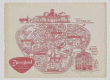 Vintage 1950s Map of Disneyland Swift's Restaurant paper placemat picture