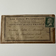 1920s Louis Pasture Stamped French Label Les Echos Philateliques Philatelic Echo picture