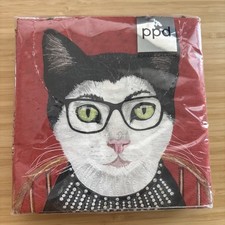 Full package of (20) Paper Beverage/Cocktail Napkins - RBG the Cat picture