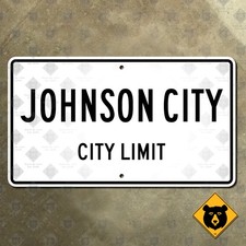 Johnson City Tennessee city limit marker highway road street sign 14x8 picture