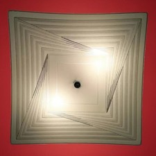Vtg 1970s-1980s MCM Retro Ceiling Light Fixture Bedroom/Hall, Geometric Design picture