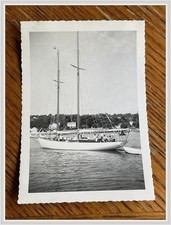 Old Saybrook CT 1950s Snapshot: Brilliant Schooner/Yacht Cornfield Pt 3x5 picture