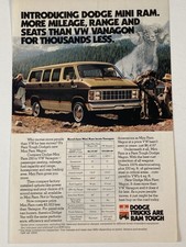1982 Dodge Mini Ram Wagon Van  Print Ad More Mileage Range picture