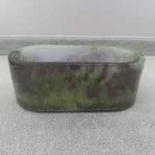 PEMBY STUDIO Small Oval Trinket Container Black Yellow Sparkle Swirl Resin 4x2
