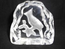VTG Artmark Cardinal Etched Glass Paperweight Figurine picture