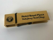 Rare Vintage Hotel Royal Plaza Walt Disney World Village Metal Gold Clip 4.5