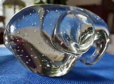 Paperweight Art GLASS w/ Bullicante  Bubbles ELEPHANT Figurine 3½