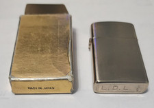 Vintage LDL Silver Toned Lighter with BOX Japan 1955-1975 Brushed Metal Finish picture