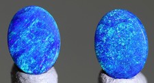BOULDER OPAL CABOCHON MATCHED PAIR Doublet Natural Gem Gemstone AUSTRALIA picture