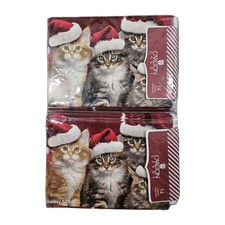 New Carlton Cards Christmas Cats Wearing Santa Hats Set Of 12 Holiday Kittens  picture