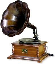 Gramophone original player carved recorder HMV vinly recorder Wooden, Brass Gift picture