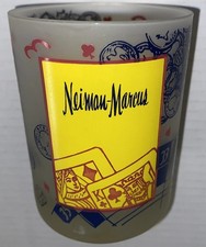 RARE Vintage Neiman Marcus Las Vegas Highball Glass Gambling Theme Frosted Promo picture