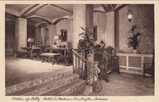  Postcard Portion of Lobby Hotel La Fontaine Huntington IN  picture