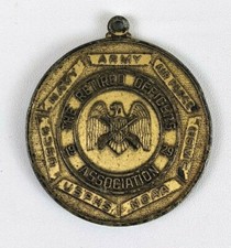 1929 Vtg Retired Officers Association Brass Medallion Medal Army Navy Marines picture
