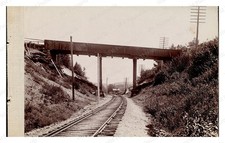 West Boylston Massachusetts 1895-1900 Scar Bridge Railroad Tra Standard Postcard picture