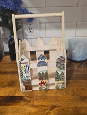 Vintage Kathy’s Gardens Herb Collection Picket Fence Planter Basket Decor picture