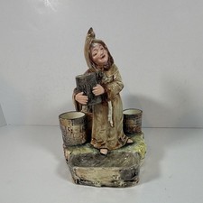 19th Century Jolly Monk Hand Painted Porcelain Smoking Set 9” picture