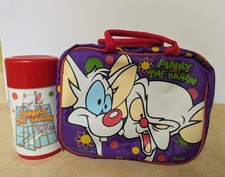 Vintage 1996 Pinky and the Brain Lunch Box & Thermos Set Aladdin Animaniacs picture