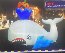 8FT Halloween Inflatable Whale & Pumpkin Outdoor Decoration picture