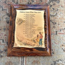 Vtg Plaque W/ Poem “Children Learn What They Live”  Farmhouse Country 1950 picture