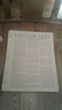 Lincoln Lore, Fort Wayne Indiana (Rare Collector Set of 205) Dated 1932 to 1935 picture