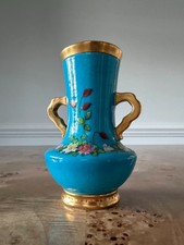 Antique Minton Porcelain Cabinet Vase Turquoise and Gilt picture