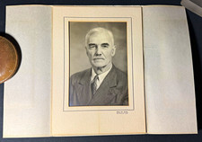 Vintage B&W Portrait Photograph Older Man, Matted, Paper, Single Photo picture