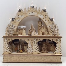 Gerson International Laser Cut Wood Village Christmas Light Up Figurine picture
