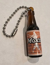 Vintage Ted Williams Moxie  Small Brown Soda Bottle Novelty Keychain Red Sox  picture