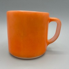 Vintage Federal Orange Milk Glass Coffee Cup Mug Straight Side D Handle picture