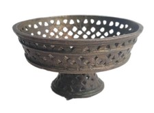 RARE VINTAGE ROYAL BRASS SINGING JALI FLOWER'S FRUIT'S STAND COLLECTABLE picture