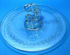 Fostoria Tidbit Tray Serving Dish Center Handle Clear Glass Colony Pattern picture