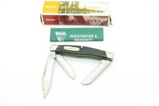 Vintage 2001 Buck 301 Stockman Black Delrin Handle Folding Pocket Knife picture