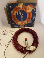 Vintage Royal Electric Wreath of Red Sparkling Cellophane Light Christmas Works picture