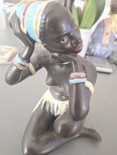 vintage mid-century African woman ceramic figurine West Germany1950s picture