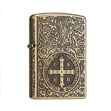 ZORRO Brass 5-Side Deep Engraved Constantine Kerosene Lighter, Windproof Pocket picture