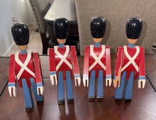Set of 4 Vintage Kay Bojesen Hand Painted Wooden Soldiers Royal Danish Guard picture