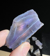 1970’s Polished Holley Blue Agate; Lace Banding, AA+ 28.31g, Linn Co. Oregon  picture