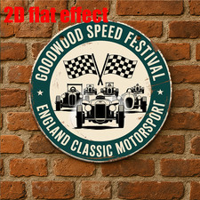Vintage Goodwood Speed Festival Tin Metal Signs Home Décor Retro British Racing  picture