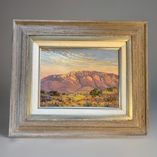 Phil Hulebak Sunset Over The Mountains New Mexico Oil Painting Framed Signed picture