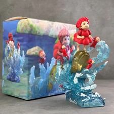 Ponyo GK 21CM PVC Anime Figure Light Up Wave Base Collectible Statue Decor Toy picture