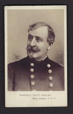 CIVIL WAR US NAVY ADMIRAL WINFIELD SCOTT SCHLEY FAIRBANKS FAIRY SOAP TRADE CARD picture