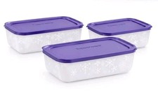 Tupperware FREEZERMATE II Medium Low 1 Ltr Set Clear Base Christmas Gift Set picture