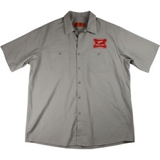 Red Kap Miller High Life Work Shirt Mens XXL Gray Short Sleeve Button Up Patch picture