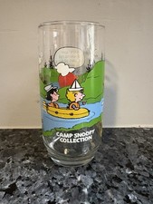 Vintage 1965 Peanuts/McDonalds Camp Snoopy Glass 'Rats why is having fun...' picture