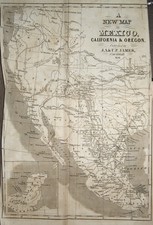Mexican American War 1848 Vintage Map California Oregon Reprint Wall Art picture