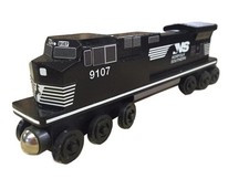 Handcrafted American Wooden Railroad NORFOLK SOUTHERN 9107 DASH C-44 Locomotive picture