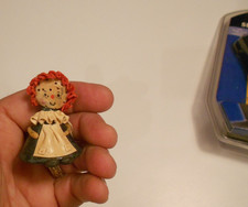 vintage raggedy ann ornament-paper mache type- 1 3/4