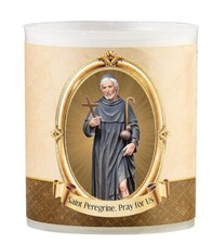 Saint Peregrine, (The Cancer Saint) Small Votive Candle, New #AB-211 picture